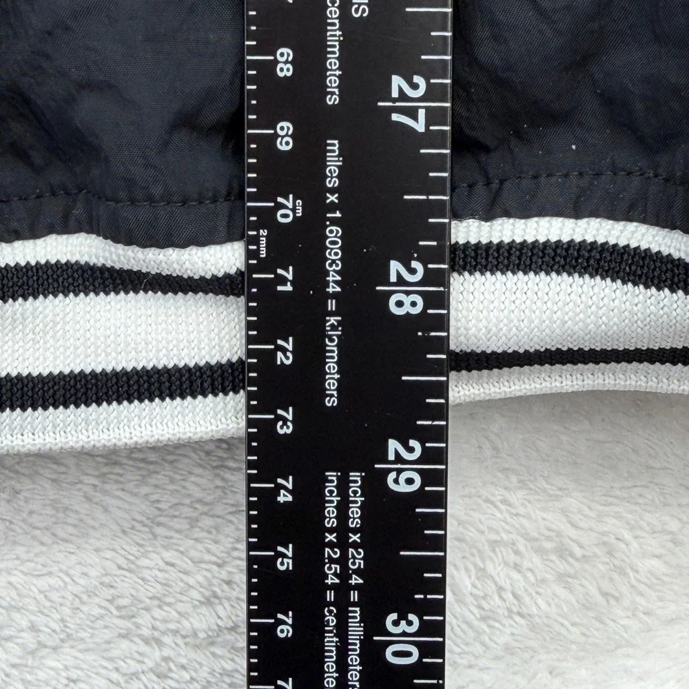 Vintage 90s Nike Windbreaker Sz L Black V-Neck Pullover Striped Trim Swoosh EUC